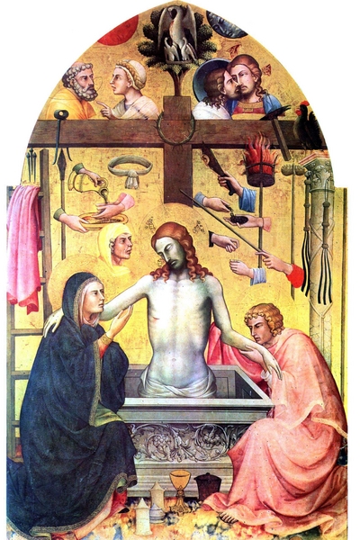 59 Lorenzo Monaco, Cristo in pietà e i simboli della Passione, 1404, cm 268 x 172, tempera su tavola, Galleria dell'Accademia, Firenze